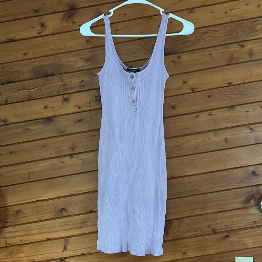 Lavender Purple ribbed fitted summer dress